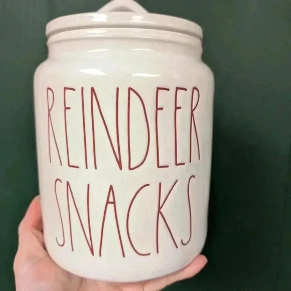 Rae Dunn  reindeer snacks kitchen Christmas canister - Picture 3 of 5